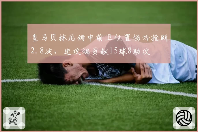 皇马贝林厄姆中前卫位置场均抢断2.8次，进攻端贡献15球8助攻